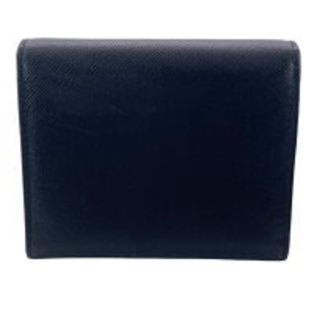 Prada Saffiano Triangle Logo Trifold Wallet Black Kj View 3